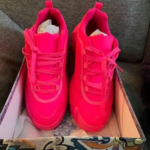 Neon, Highlighter Pink Sneakers